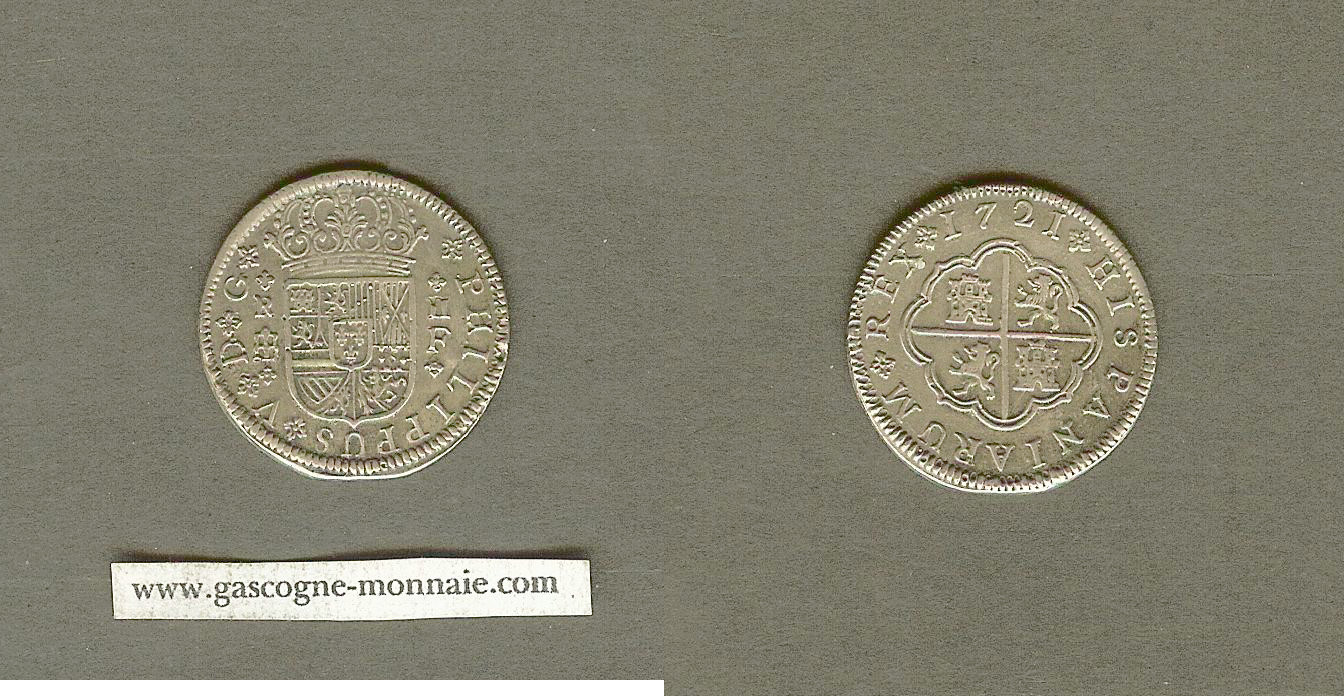 Spain 2 reales 1721 gEF
